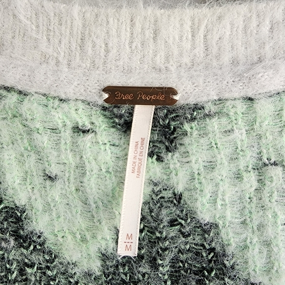 Free People Through the Motions Short Sleeve Argyle Sweater Vest Size Medium - Picture 3 of 8